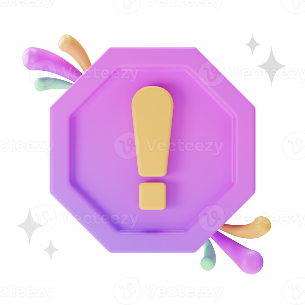 icono de objetos de interfaz de usuario, precaución, ilustración 3d png