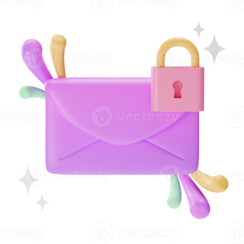 UI Objects Icon, Lock Message, 3d Illustration png