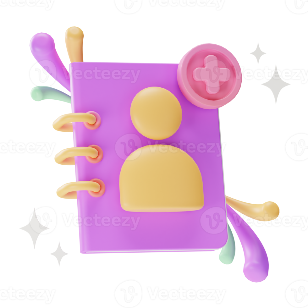 Object UI Icon, Add Contact, 3d Illustration png