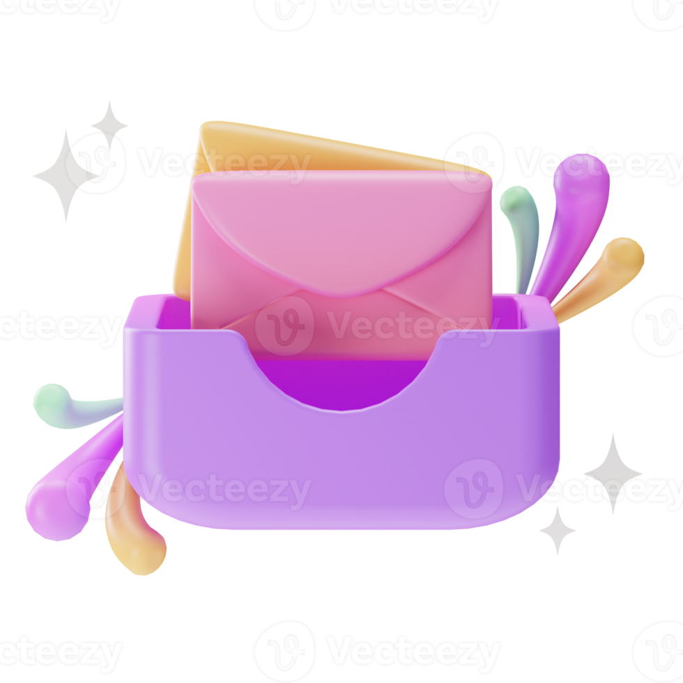 elemento de objeto ui, caixa de entrada, ilustração 3d png