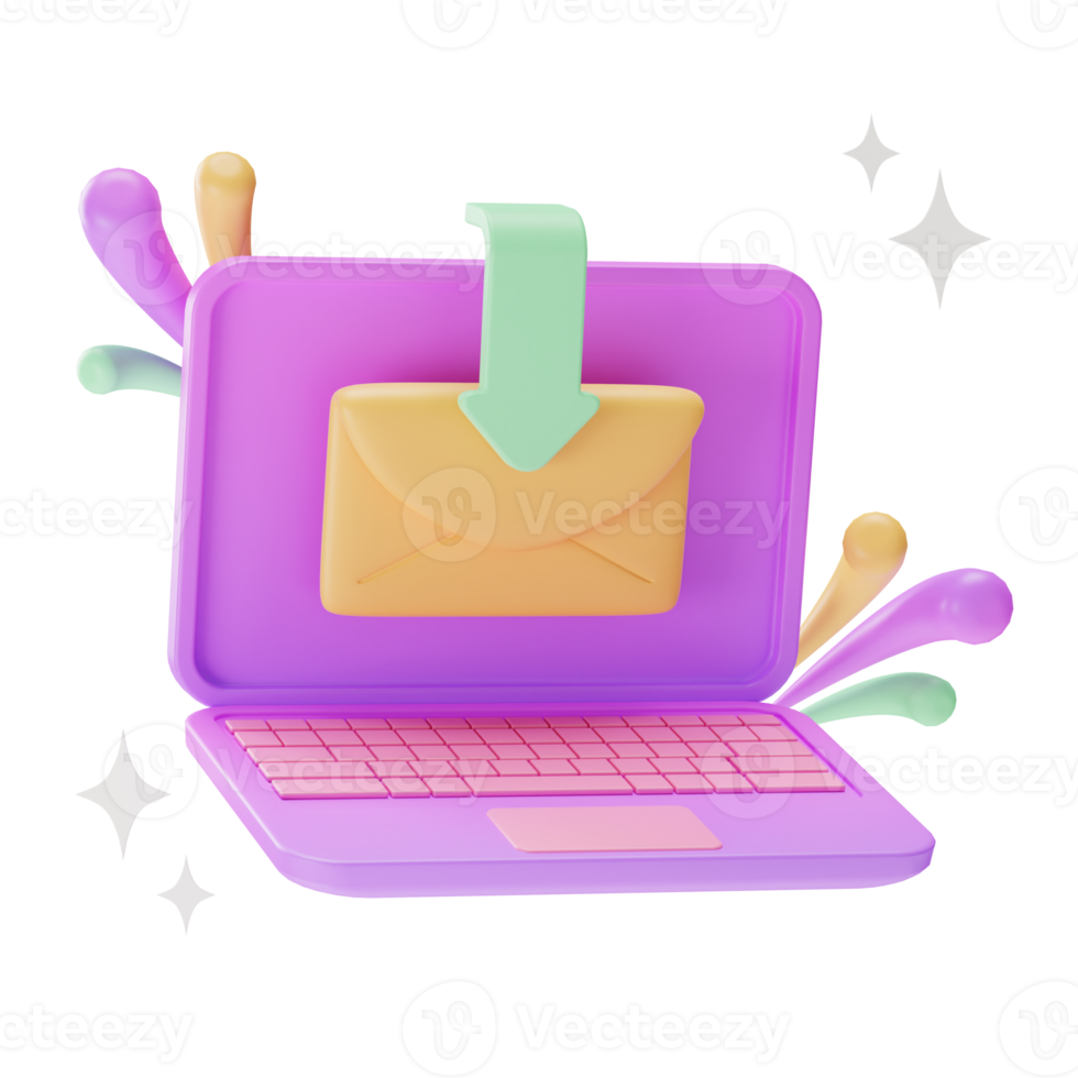 Object Element UI, incoming mail, 3d illustration png