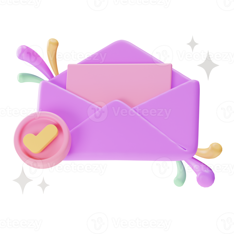 Object Element UI, e-mail success, 3d illustration png