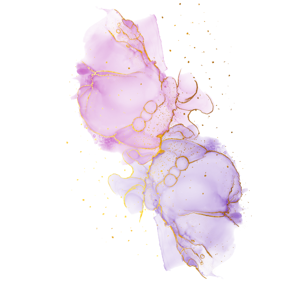 pittura di arte fluida astratta di lusso naturale nella tecnica dell'inchiostro dell'alcool. carta da parati tenera e sognante. miscela di colori creando onde trasparenti e volute dorate. per poster, altri materiali stampati png