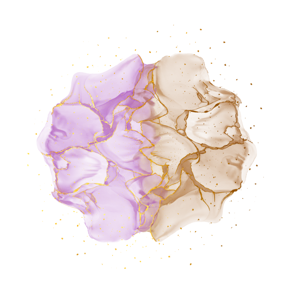 pintura de arte fluida abstrata de luxo natural na técnica de tinta de álcool. papel de parede terno e sonhador. mistura de cores criando ondas transparentes e redemoinhos dourados. para cartazes, outros materiais impressos png