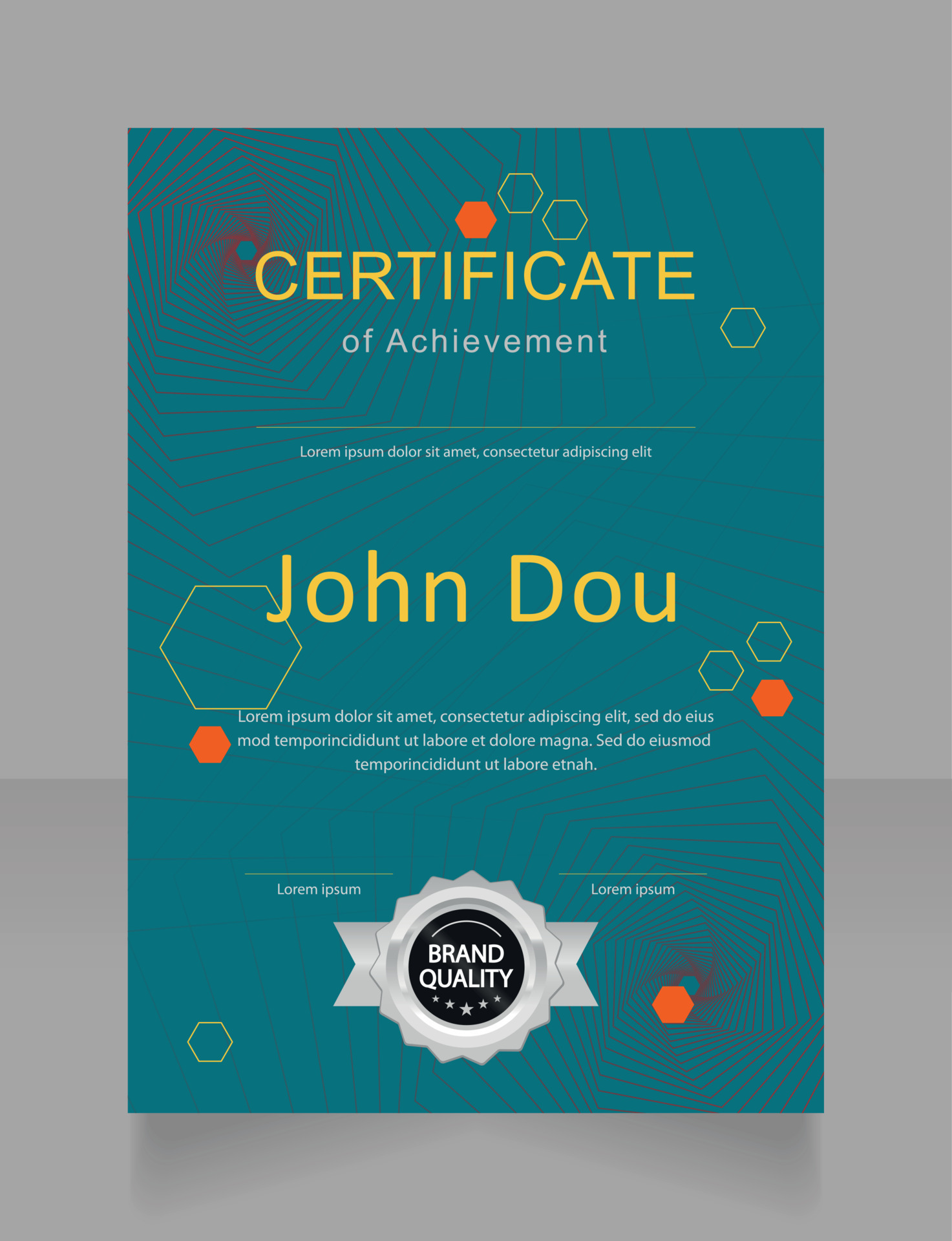 Science achievement certificate design template. Vector diploma with