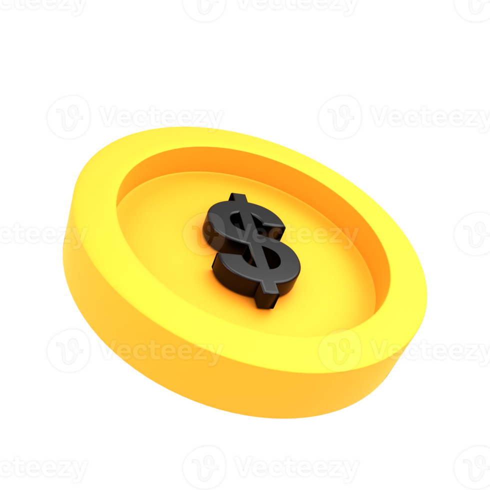 3d icon golden dollar coins png