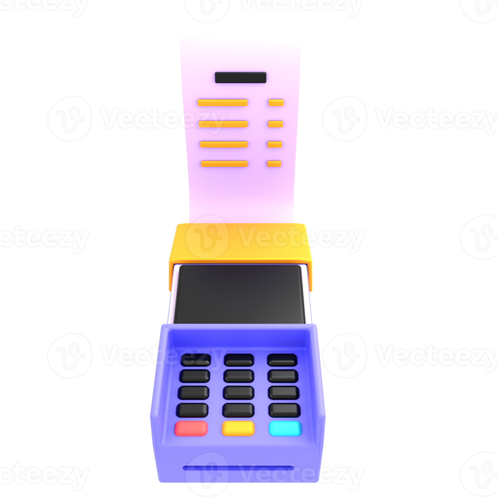 3d render illustration pos terminal for bills payment png
