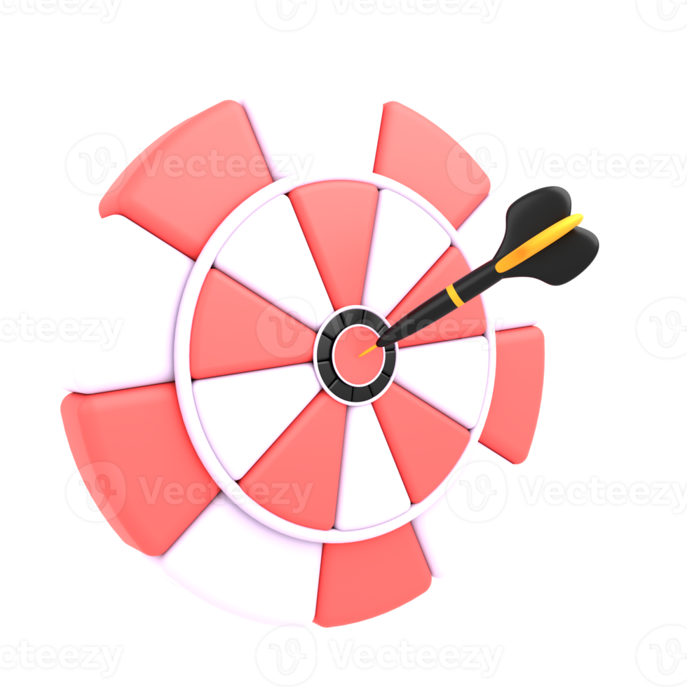 3D-Bullseye mit Dart-Symbol png