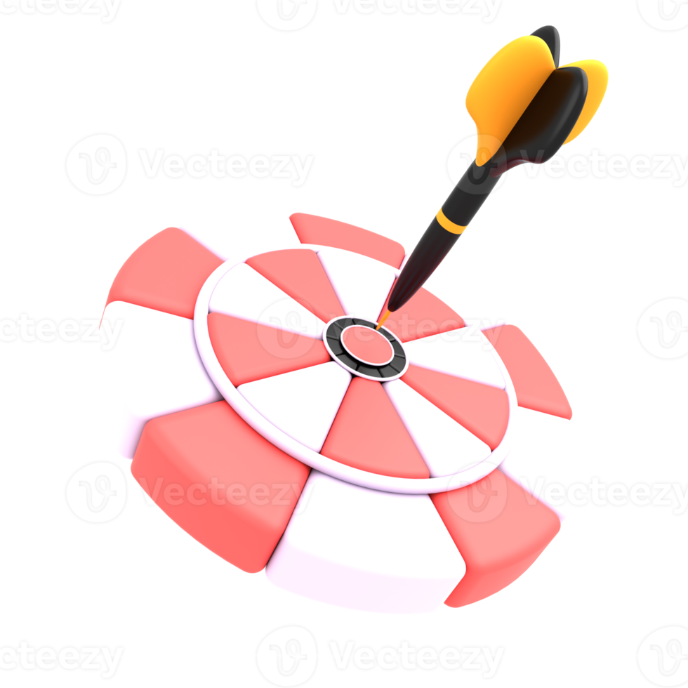 bullseye 3d com um ícone de dardo png