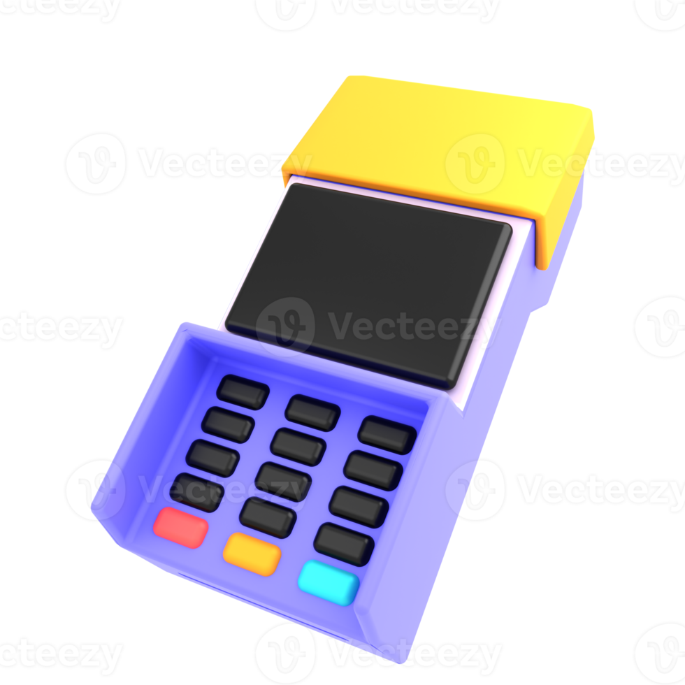 3d render of credit card reader icon png