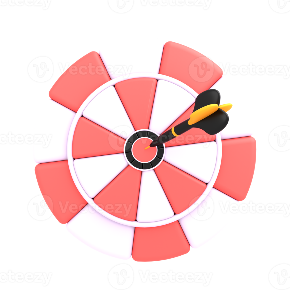 bullseye 3d avec une icône de fléchette png