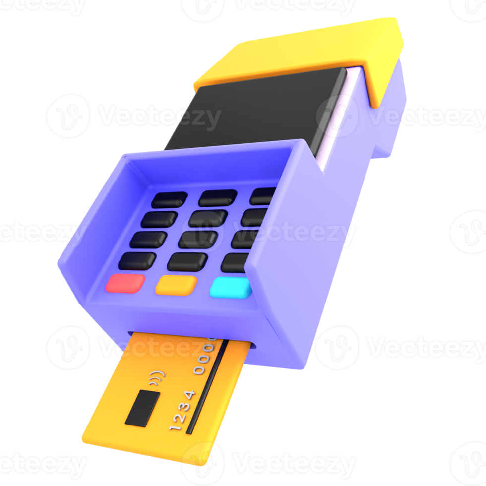 3d icon business, payment card reader png