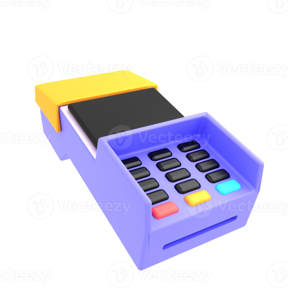 3D render van het pictogram van de creditcardlezer png