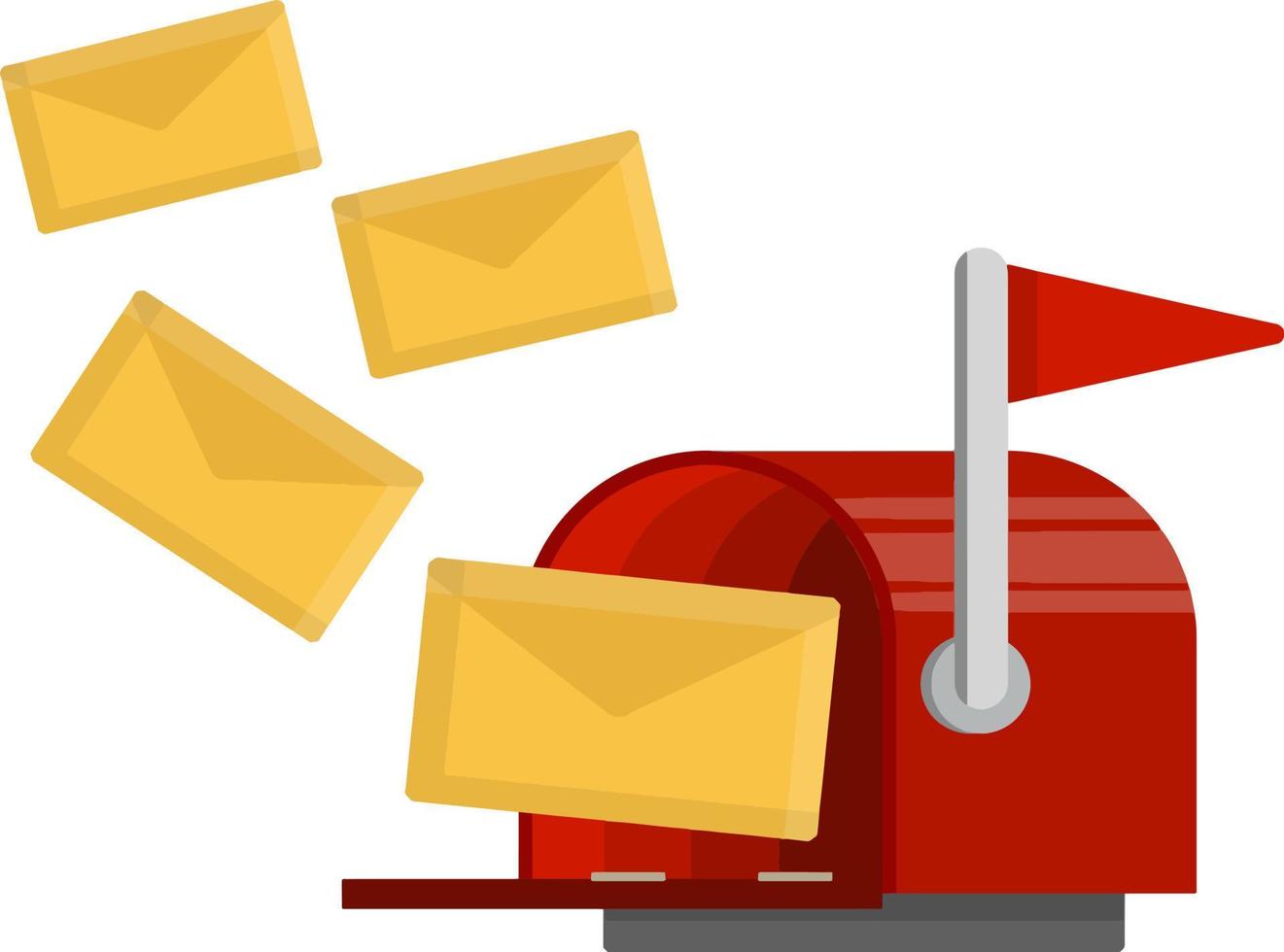 Open mailbox. Mail and message. vector