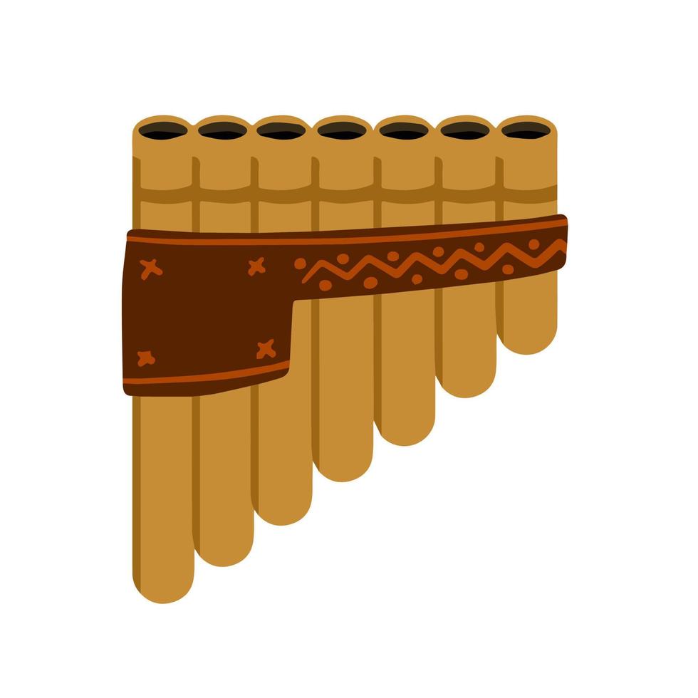 flauta de pan. pipa de bambú vector