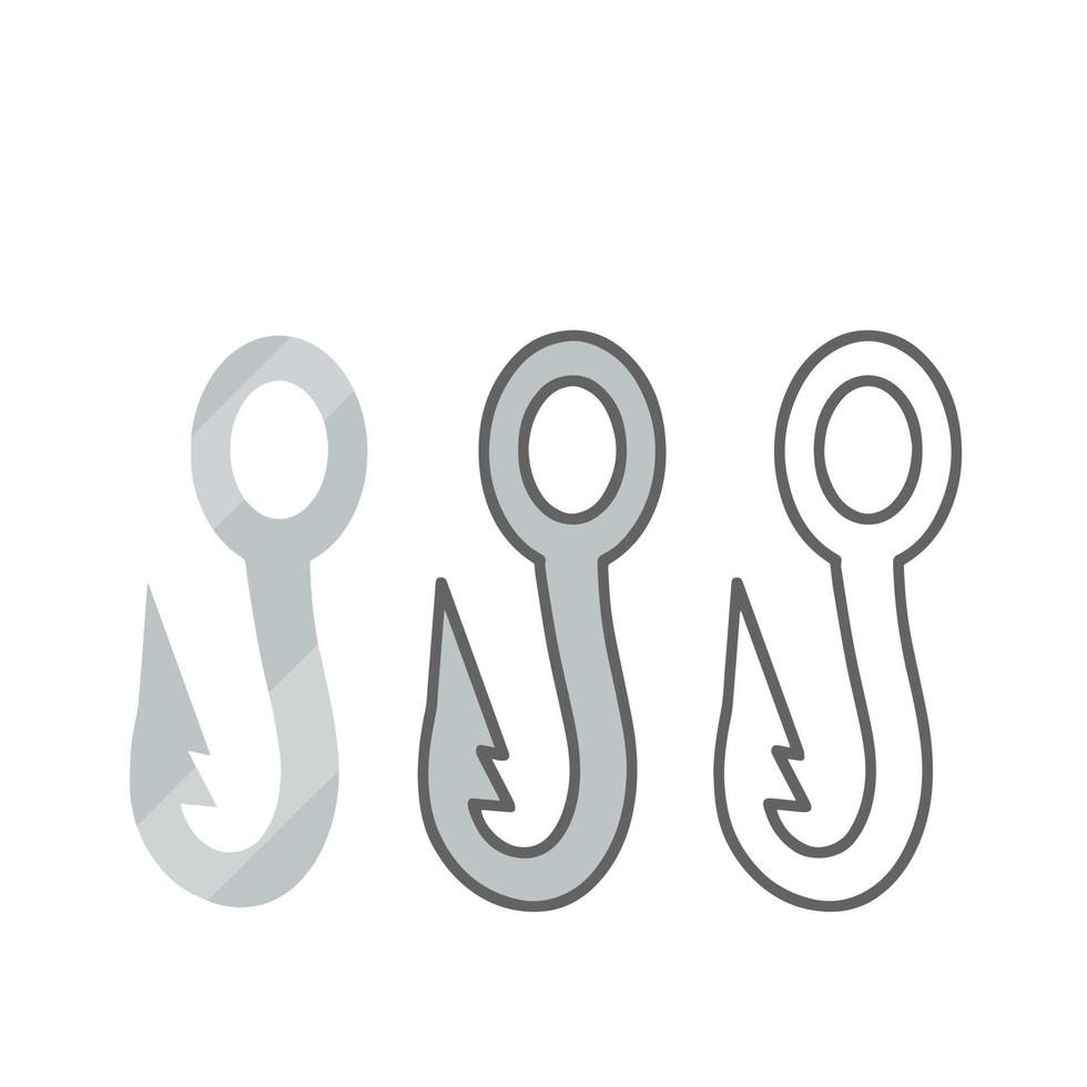 Set of fishing hooks and tackle. vector