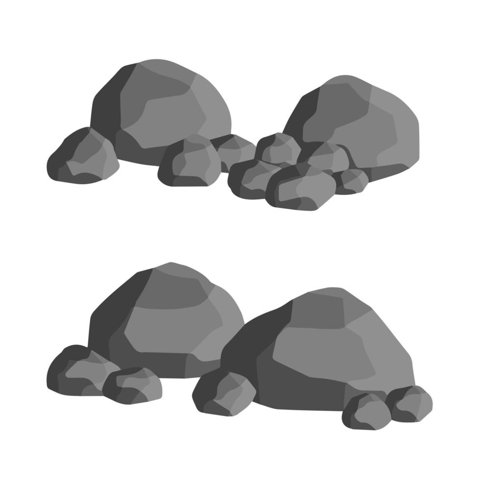 Natural wall stones and smooth rocks. vector