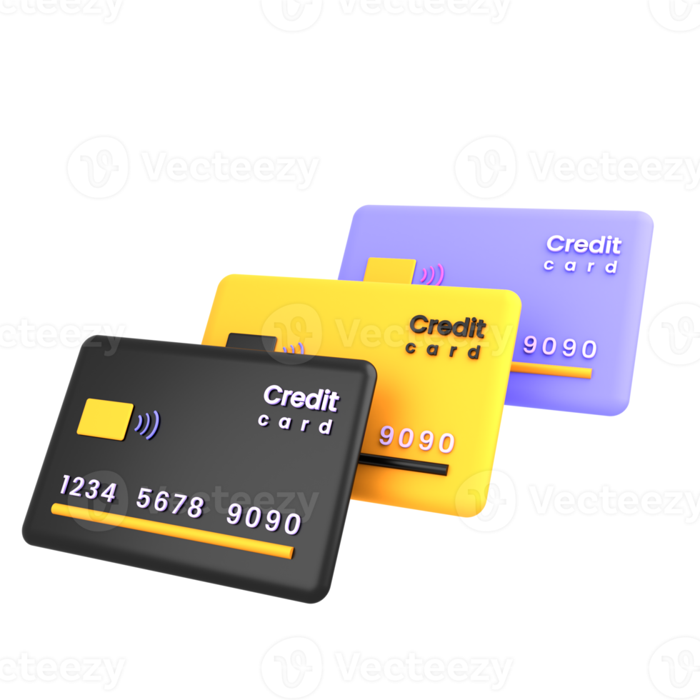 3d illustration credit card png