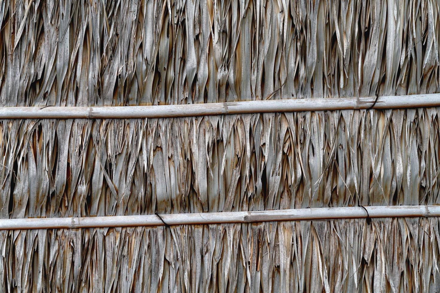 Roof or wall made from dry nypa palm leaves pattern photo