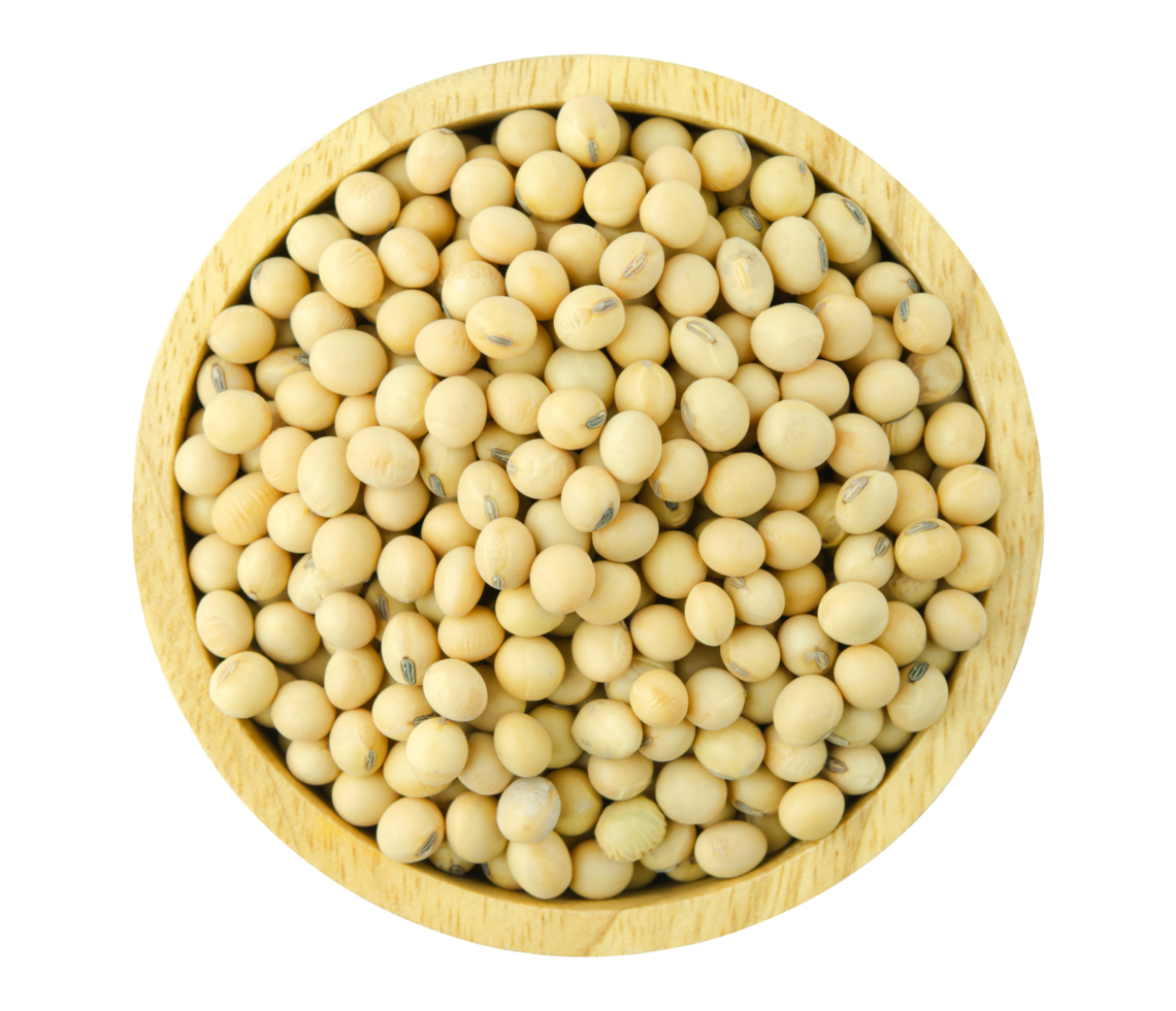 Soy beans in bowl wood top view 9339369 PNG