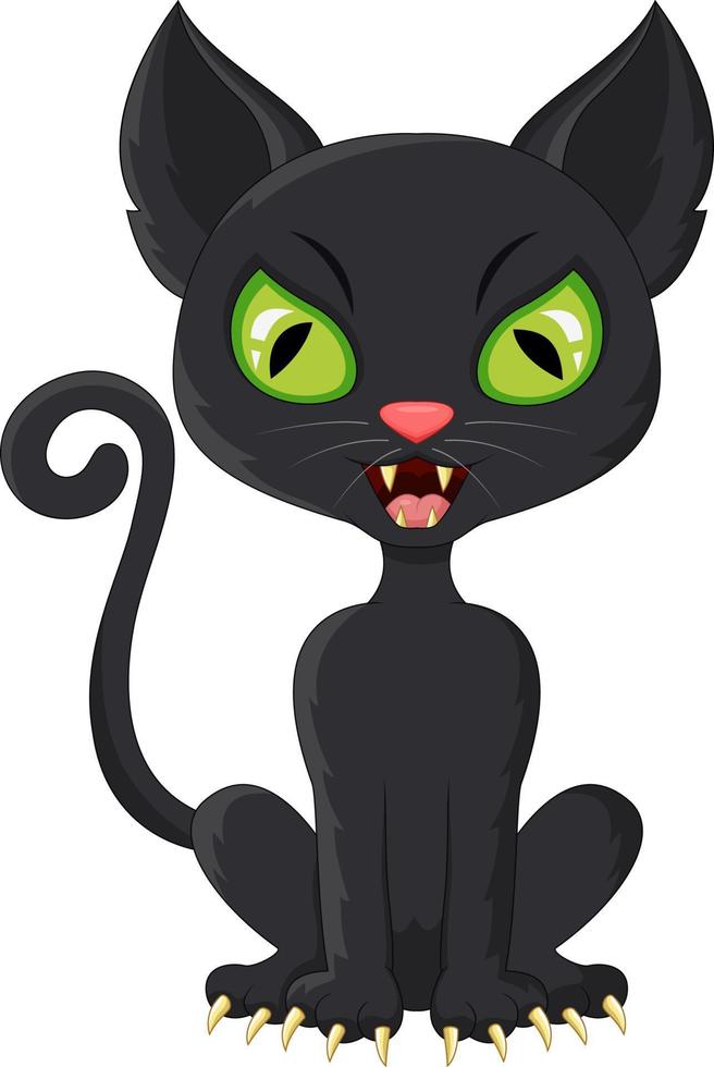 cartoon black cat vector