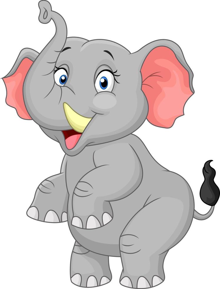 Cartoon happy elephant vector