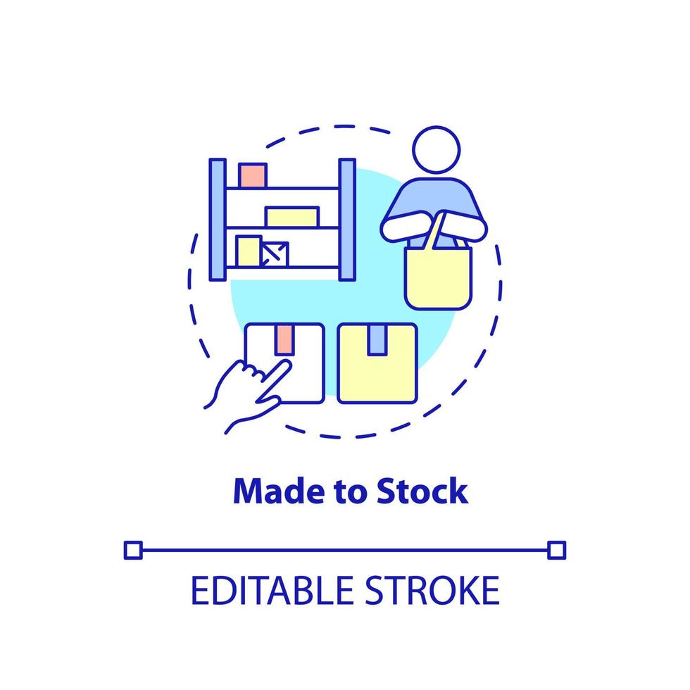 Made to stock concept icon. Customer demand and forecasts. Type of products abstract idea thin line illustration. Isolated outline drawing. Editable stroke. vector