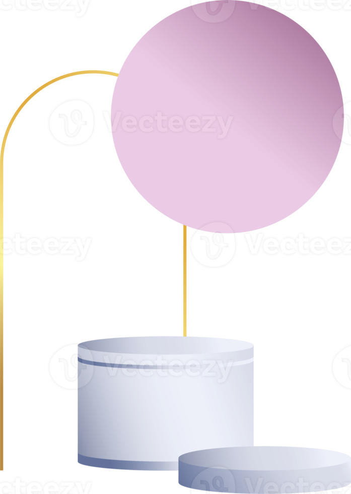 produit podium aux couleurs pastel avec un style minimaliste. élément de design tendance avec un podium vide pour afficher les produits cosmétiques. objets 3d féminins dans un design épuré et simple png