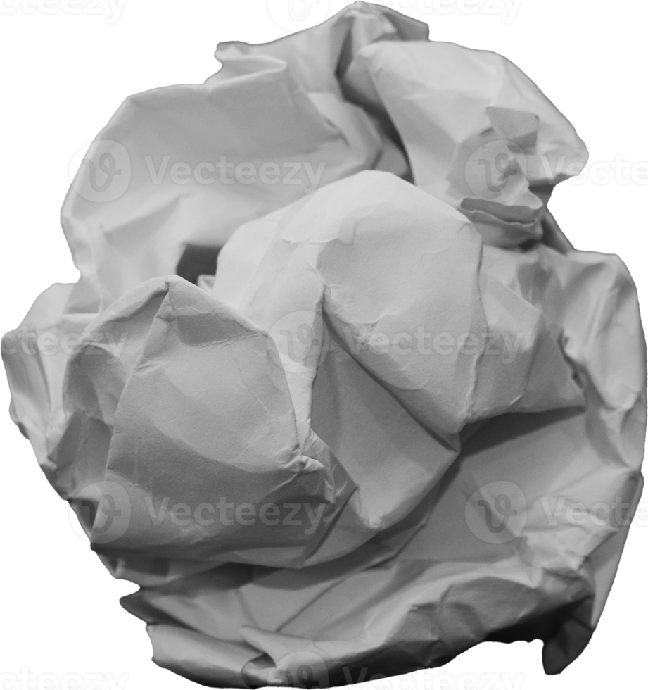 White crumpled paper balls for design element png