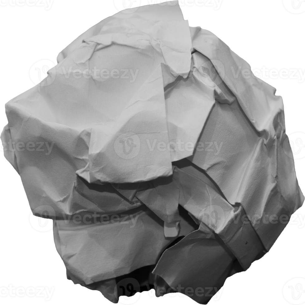 White crumpled paper balls for design element png