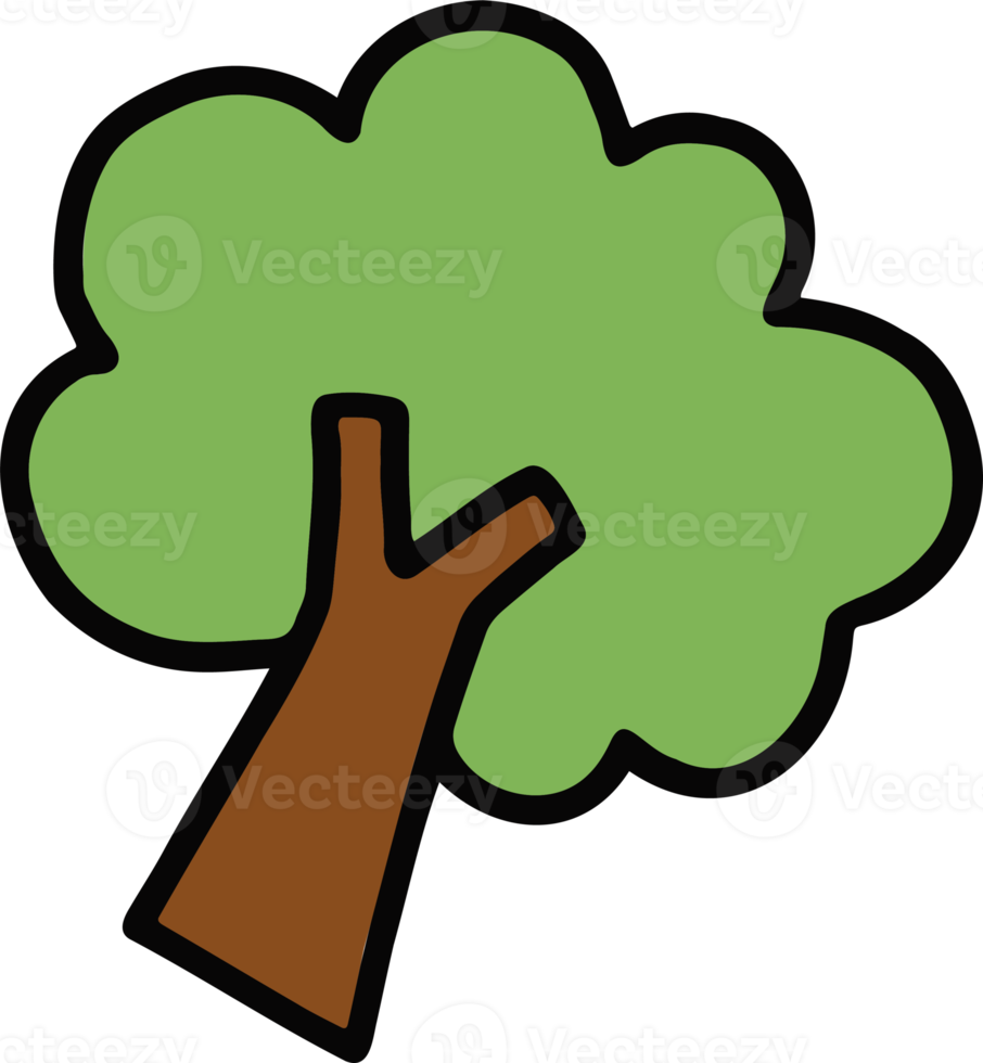 süßer einfacher Baum. handgezeichnete illustrationen der erde für den internationalen tag der erde png