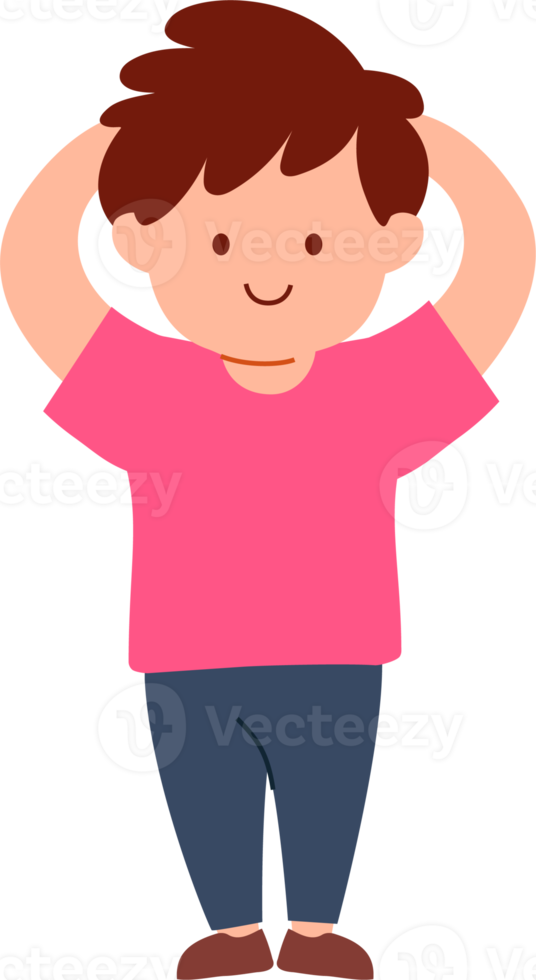 Child expression flat design illustration. Cute kid cartoon for avatar profile png