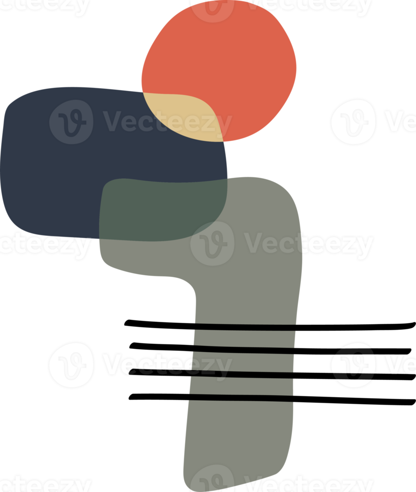 abstrakt linje illustrationer och handritade former. sammansättning av boho stil designelement för affischer, väggkonst, dekorationer och ornament. png