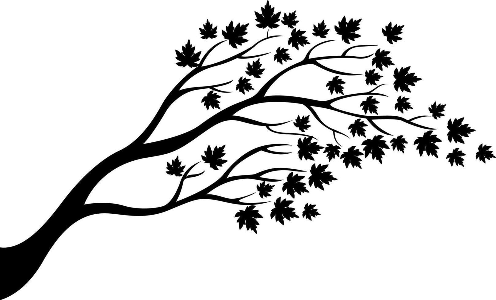 Maple tree silhouette vector