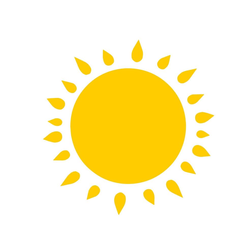sol dibujado a mano. elemento de verano vector