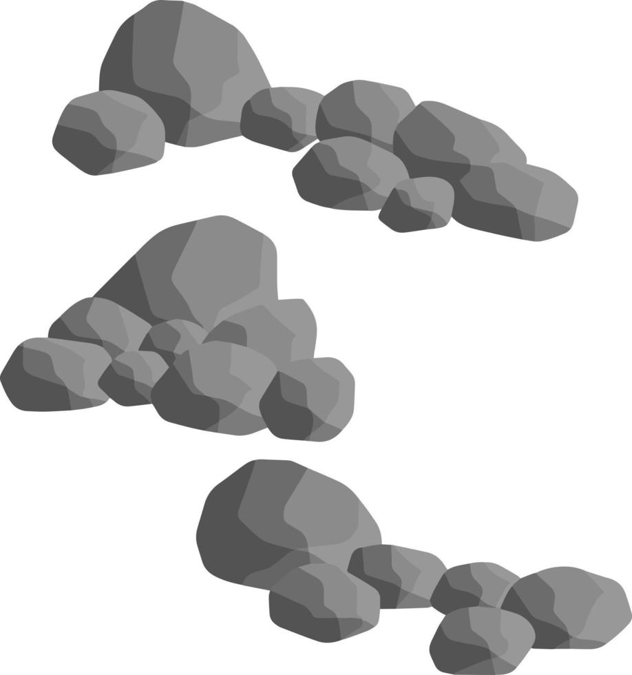 Natural wall stones and smooth rocks. vector