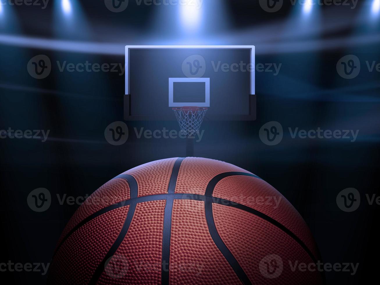 cancha de baloncesto, campeonato de baloncesto. renderizado 3d foto