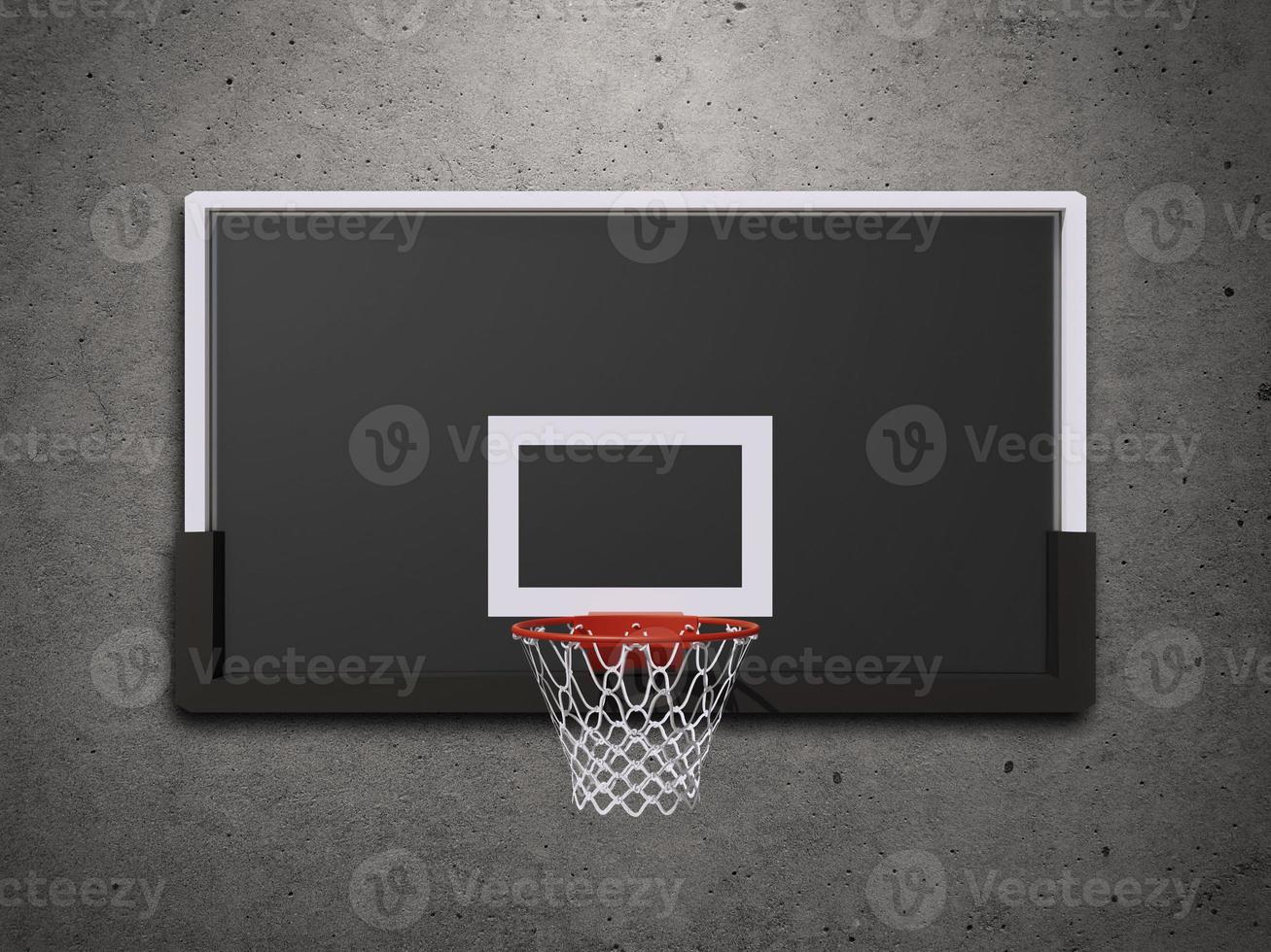 Basketball hoop on cement wall background. 3d render photo