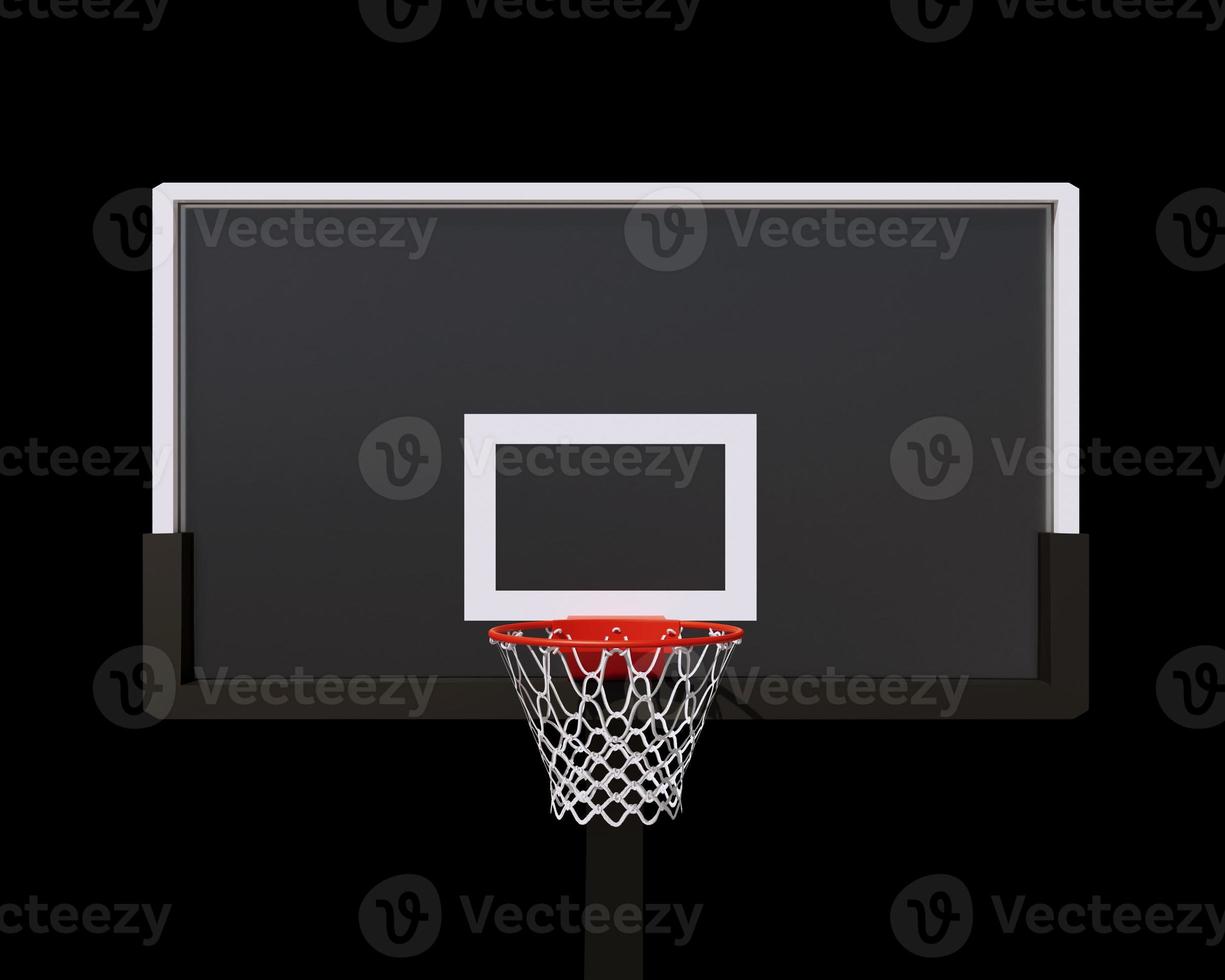 Basketball hoop on black background. 3d render photo