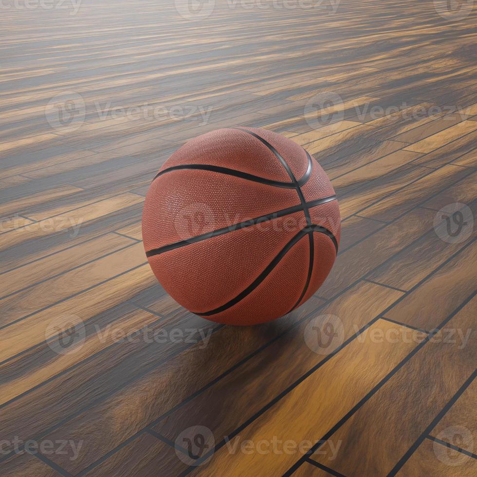 Basketball ball on the parquet background photo
