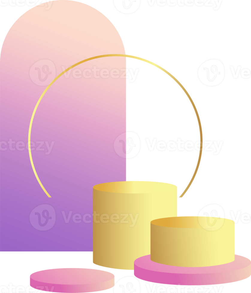 podio de producto en colores pastel con un estilo minimalista. elemento de diseño de moda con un podio vacío para mostrar productos cosméticos. objetos 3d femeninos en un diseño limpio y simple png