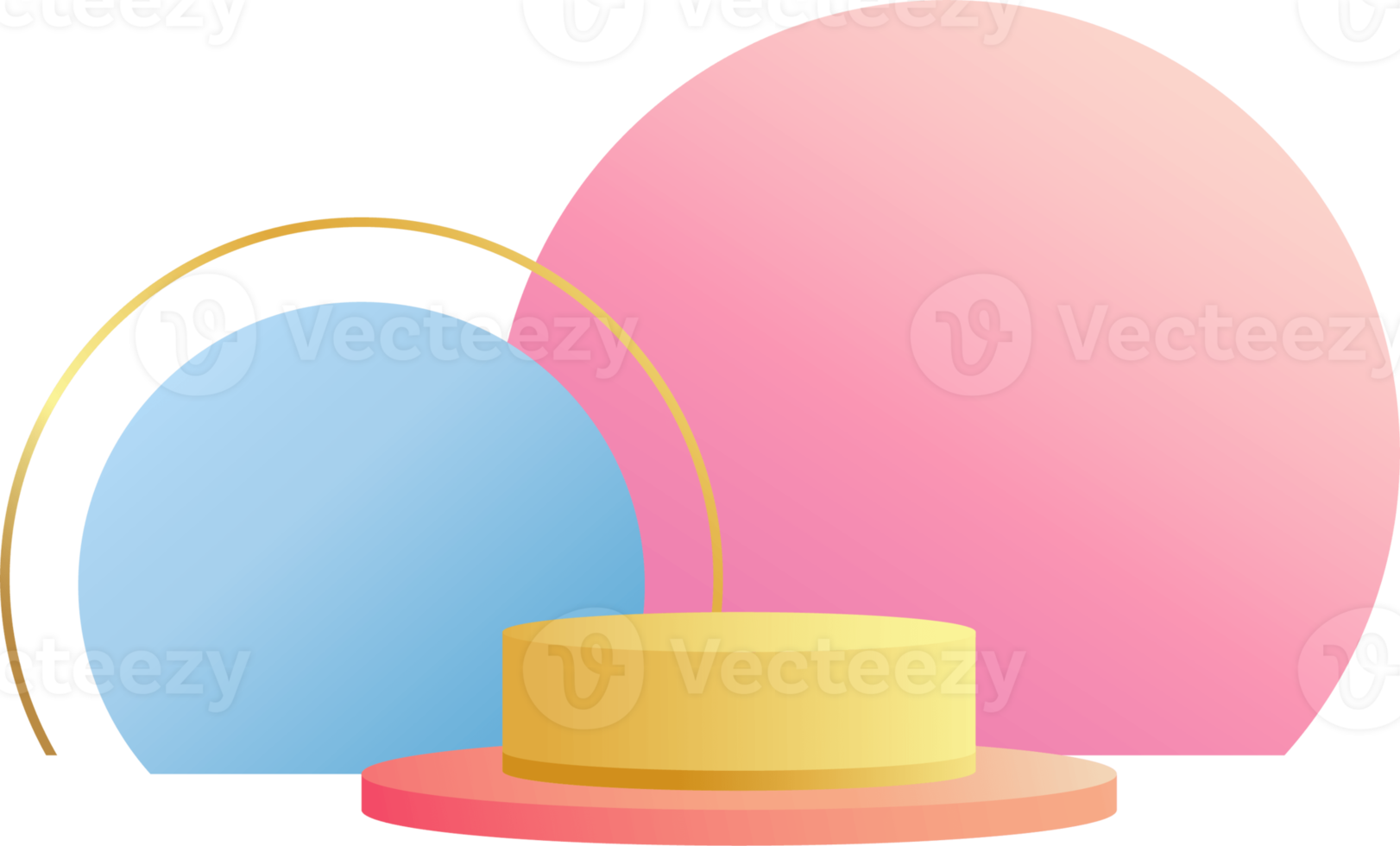 product podium in pastel colors with a minimalist style. trendy design element with an empty podium to display cosmetic products. feminine 3D objects in a clean and simple design png