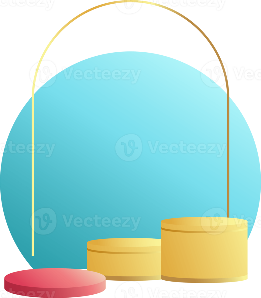 product podium in pastel colors with a minimalist style. trendy design element with an empty podium to display cosmetic products. feminine 3D objects in a clean and simple design png