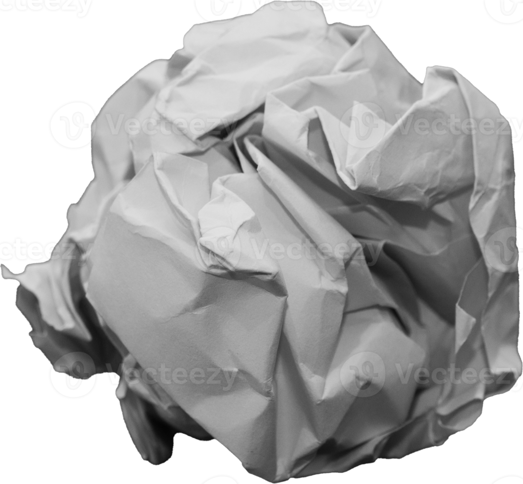 bolas de papel blanco arrugado para elemento de diseño png