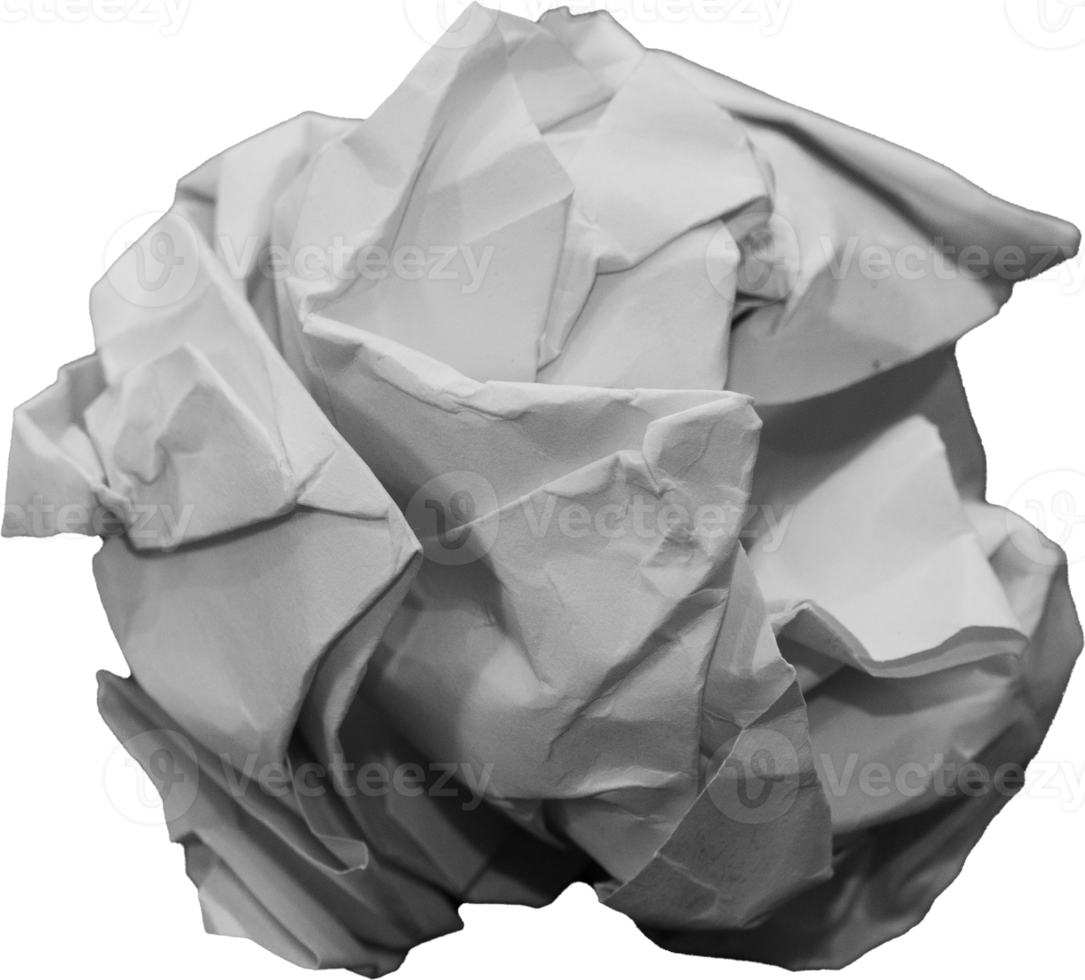 White crumpled paper balls for design element png