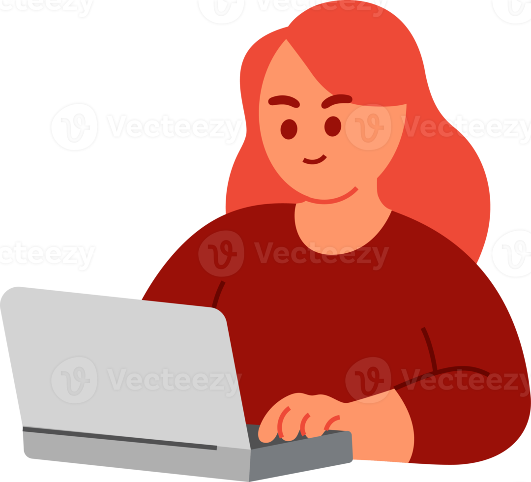 business women character design. Professional females in cartoon flat design illustration. Cute woman posing doing service for small business at home png