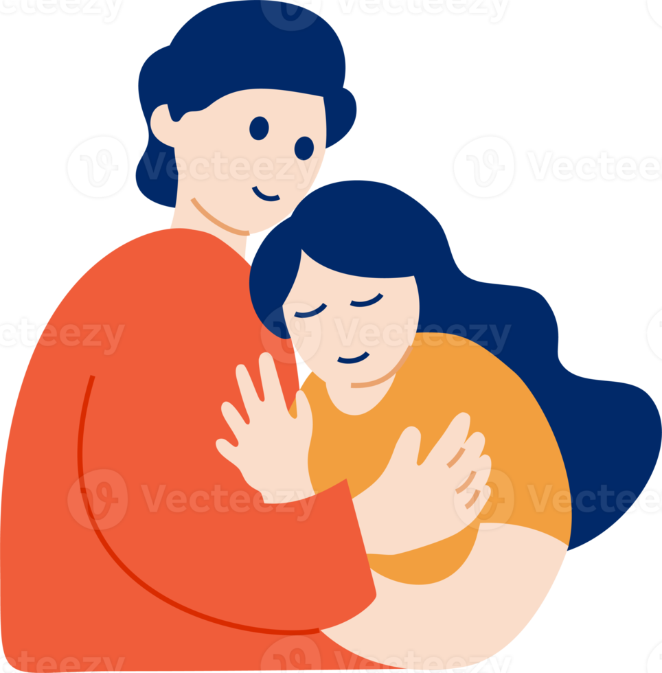 couples d'amour heureux et famille. divers dessins animés de personnes mignonnes dans des relations amoureuses. amoureux en illustration design plat png