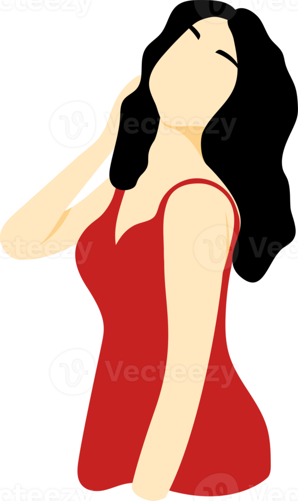 mulheres jovens elegantes vestidas com roupas casuais e formais. ilustrações de design plano de retrato de mulher em estilo moderno e elegante png