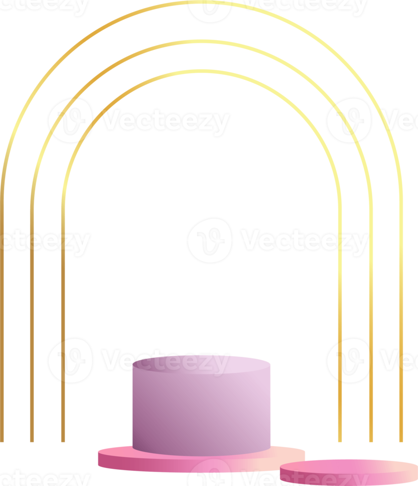 product podium in pastel colors with a minimalist style. trendy design element with an empty podium to display cosmetic products. feminine 3D objects in a clean and simple design png