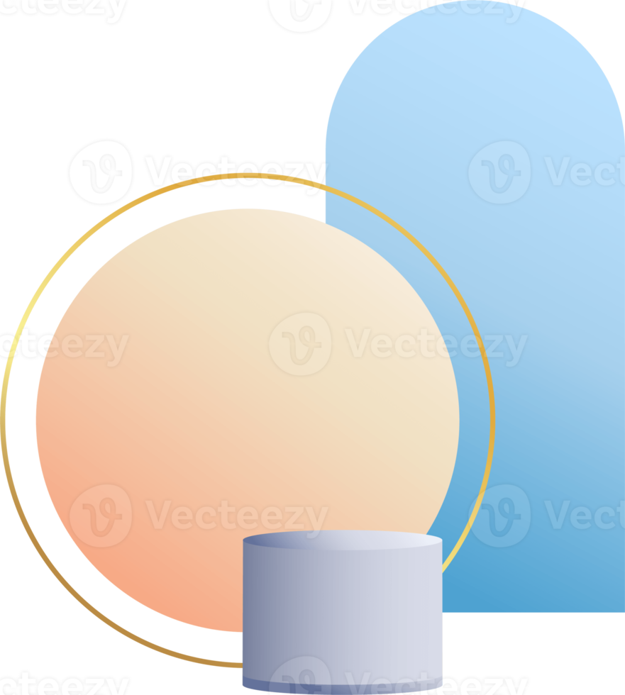 productpodium in pastelkleuren met een minimalistische stijl. trendy designelement met een leeg podium om cosmetische producten weer te geven. vrouwelijke 3D-objecten in een strak en eenvoudig ontwerp png